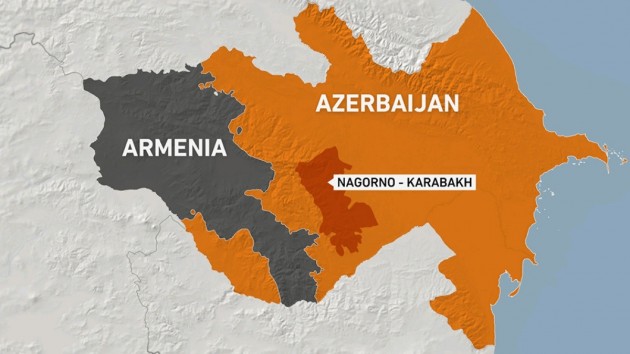 A sötét narancssárga hegyi-karabahi terület tért vissza Azerbajdzsánhoz