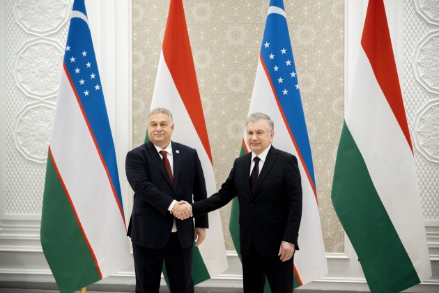 Savkat Mirzijojev üzbég elnök fogadja Orbán Viktor miniszterelnököt / MTI-Fischer Zoltán