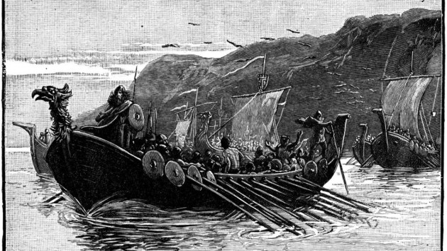 Leif Erikson és hajóstársai Amerika partjaihoz közeledve / illusztráció:almanac.com